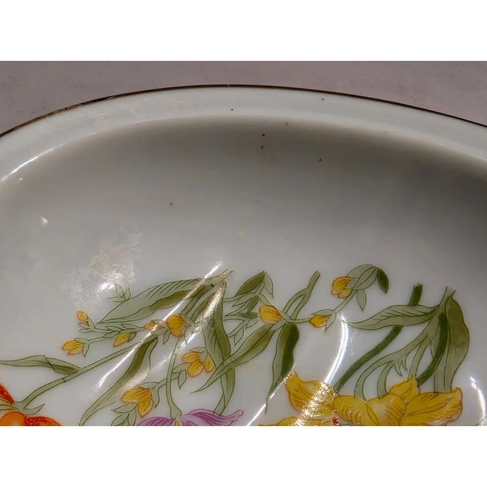 Floral Beauty Fine China Soap Dish Ben Rickert Inc Japan Wildflower Butterfly